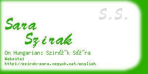 sara szirak business card